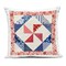 Stupell Industries Collaged Quilt Patterns Red & Blue Outdoor Printed Pillow design by Susan Arnot, 18 x 7 x 18